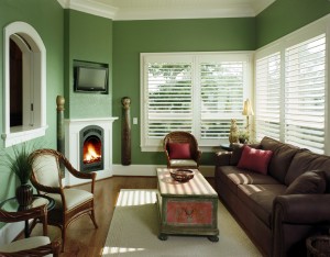 Sunroom with fireplace designed by ACM Design