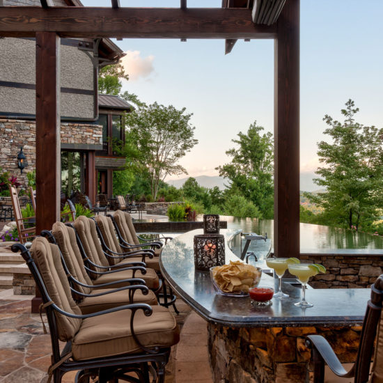 Poolside Bar, rustic mountain style