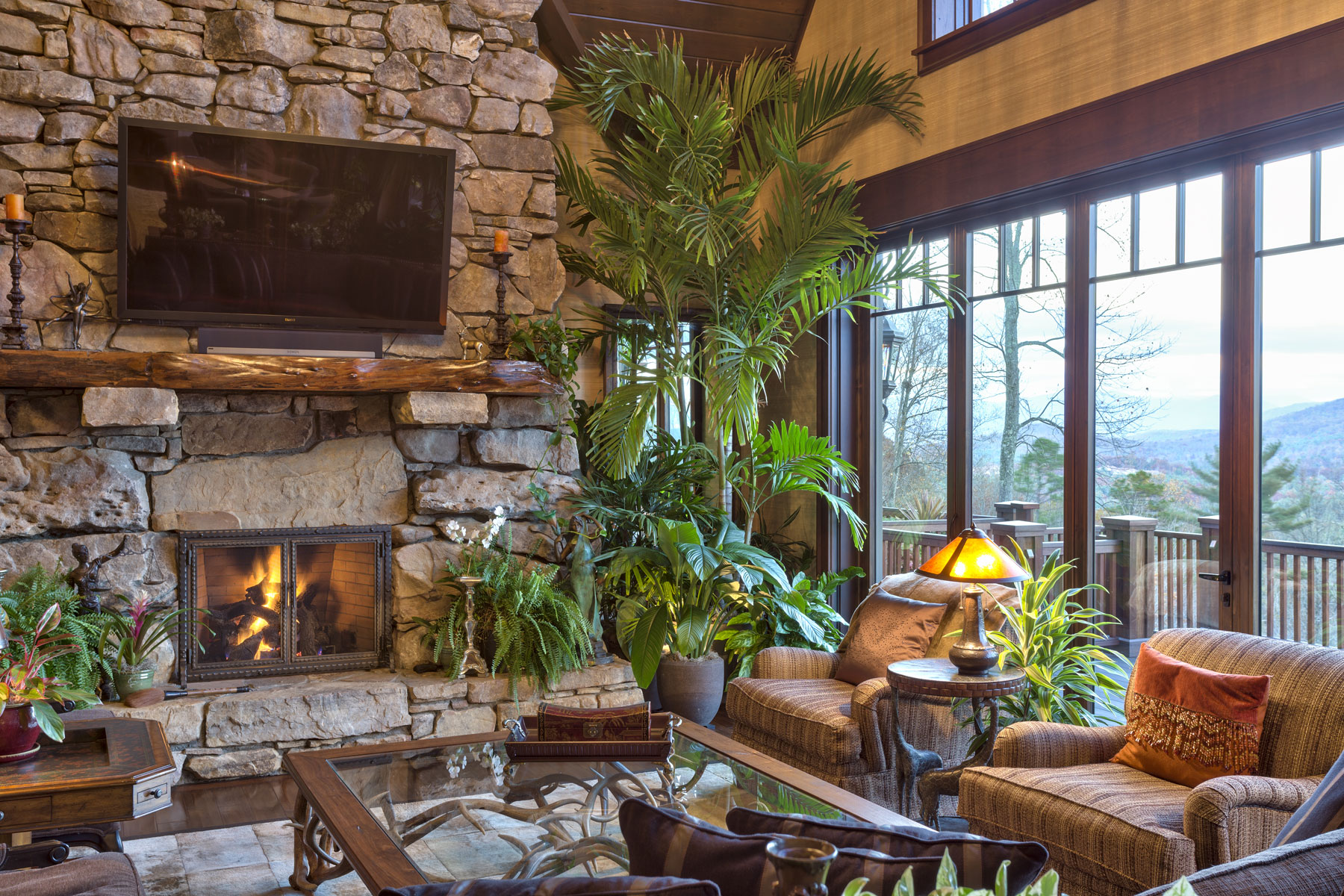 rustic stone fireplaces