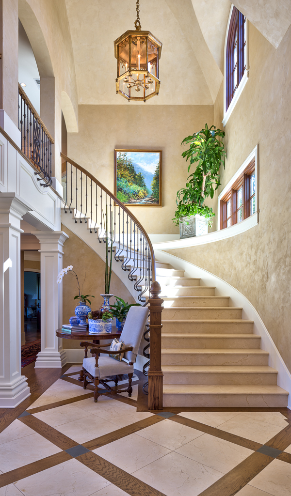 Two Story Foyer in the Biltmore Forest Romantic