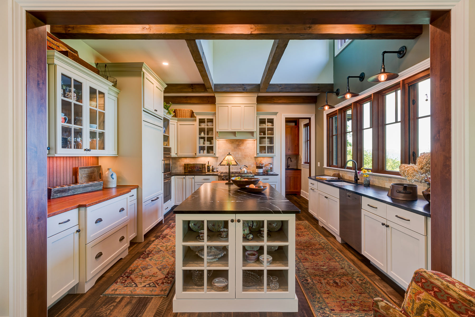 Farmhouse kitchen in the mountains