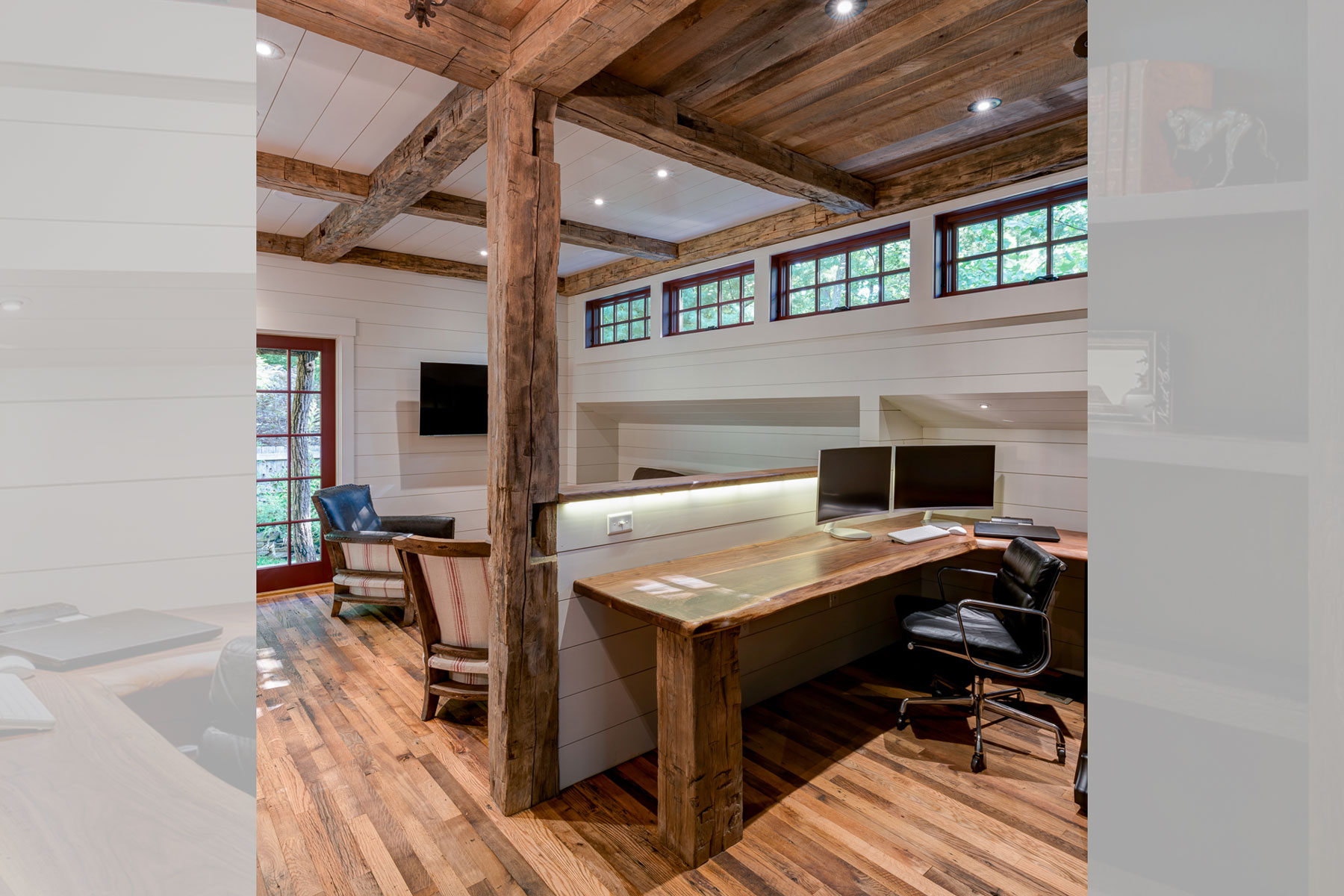 Home Office in the Rustic Modern Carriage House