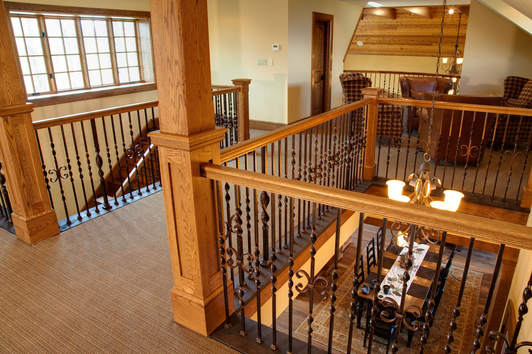 second-story-stairwell-landing-craftsman-woodworking