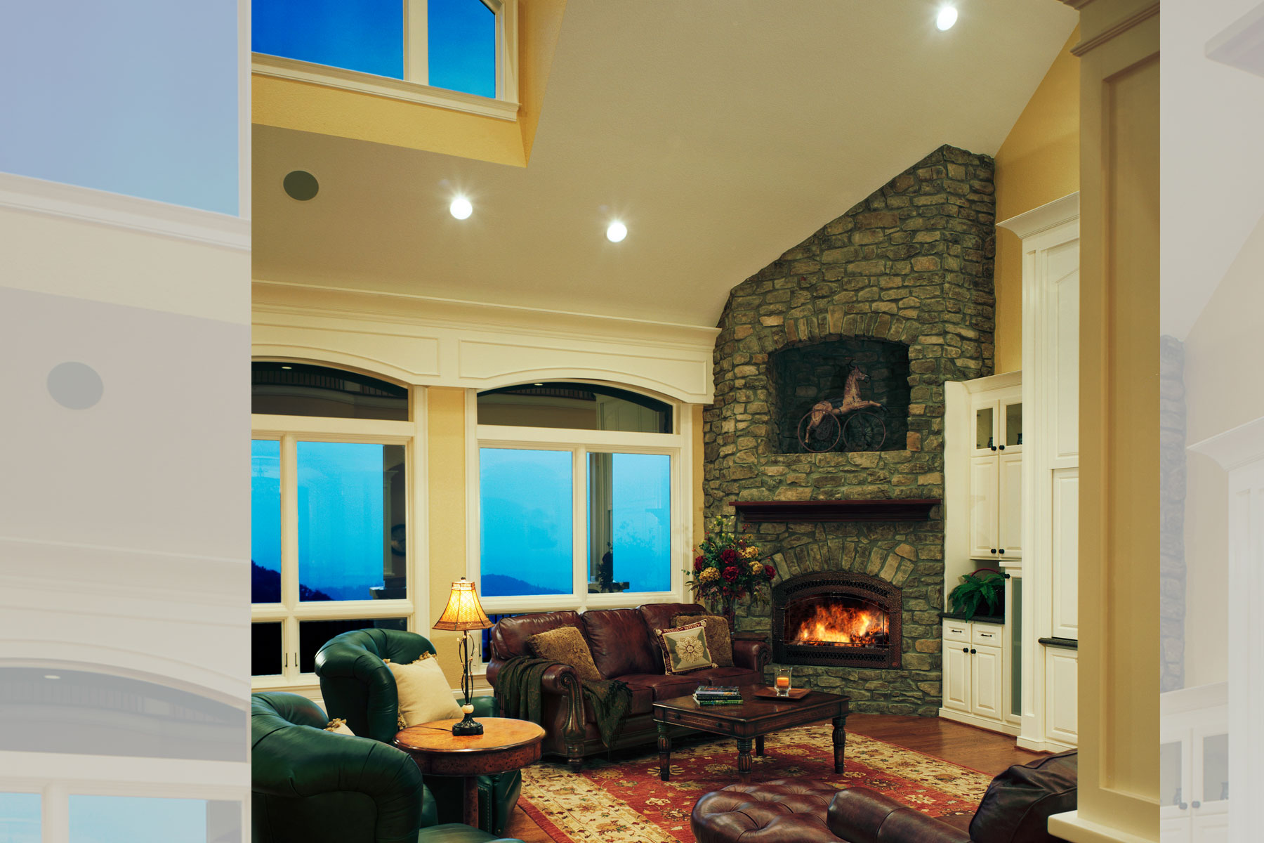 vaulted-ceiling-family-room-den-mountain-views