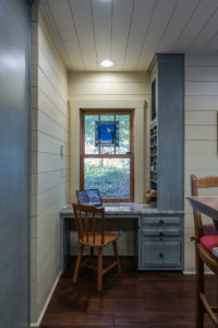 Desk nook at a home renovated in Lake Lure, NC.