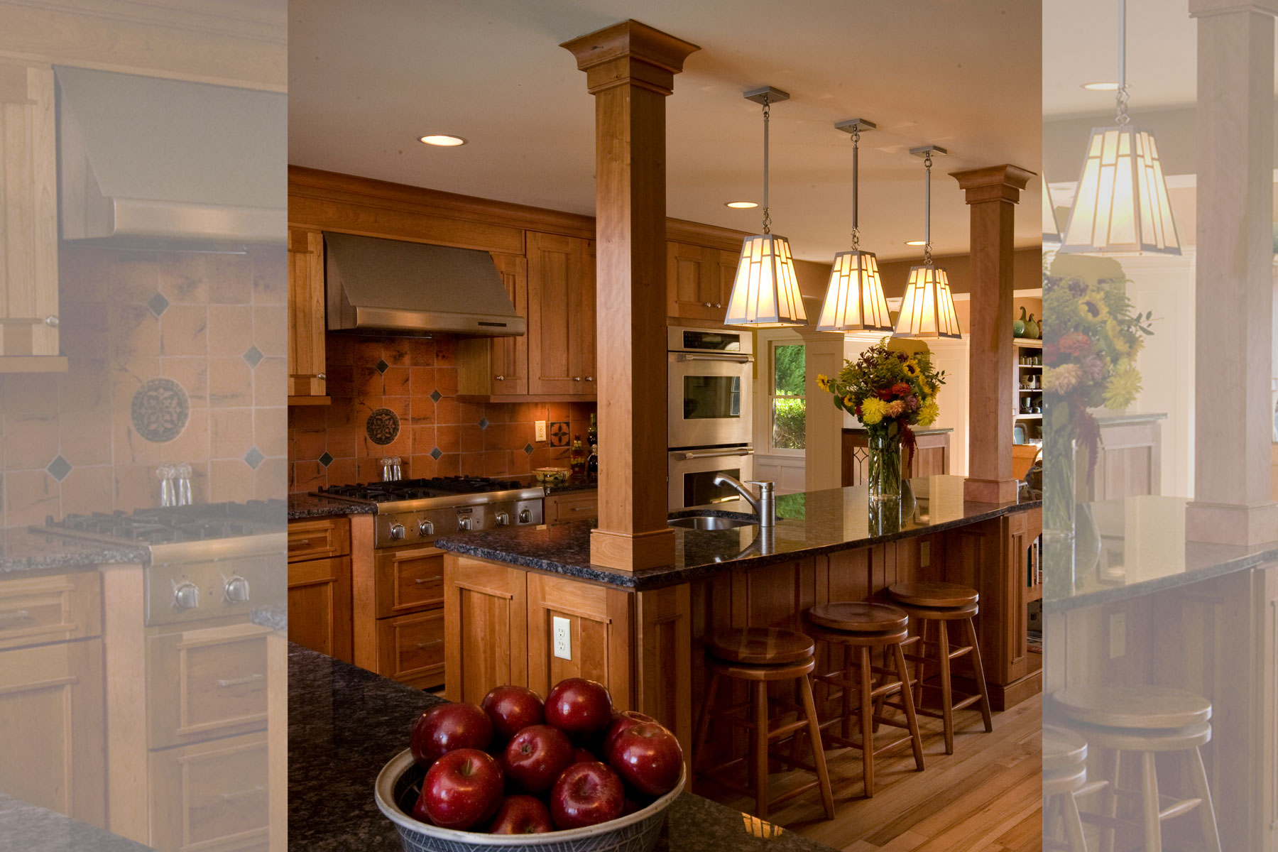 Craftsman style kitchen design for a chef