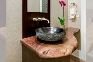 Live edge powder room vanity