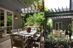 Dining patio with pergola