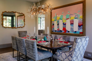 Formal dining room with original painting