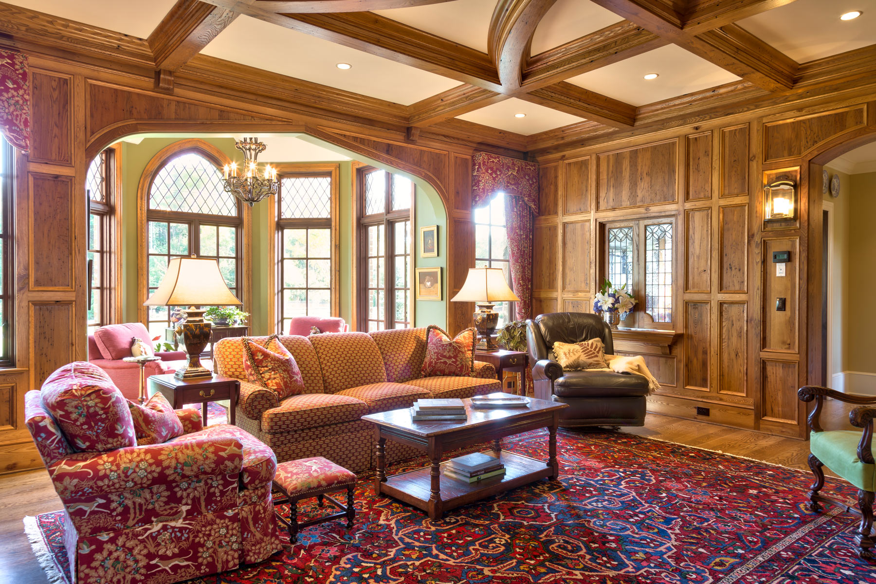 european-traditional-family-room-wood-trim-coffered-ceiling