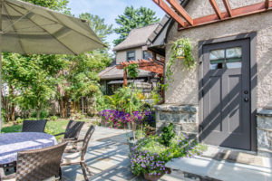 Field stone patio creates seating area in Grove Park Addition