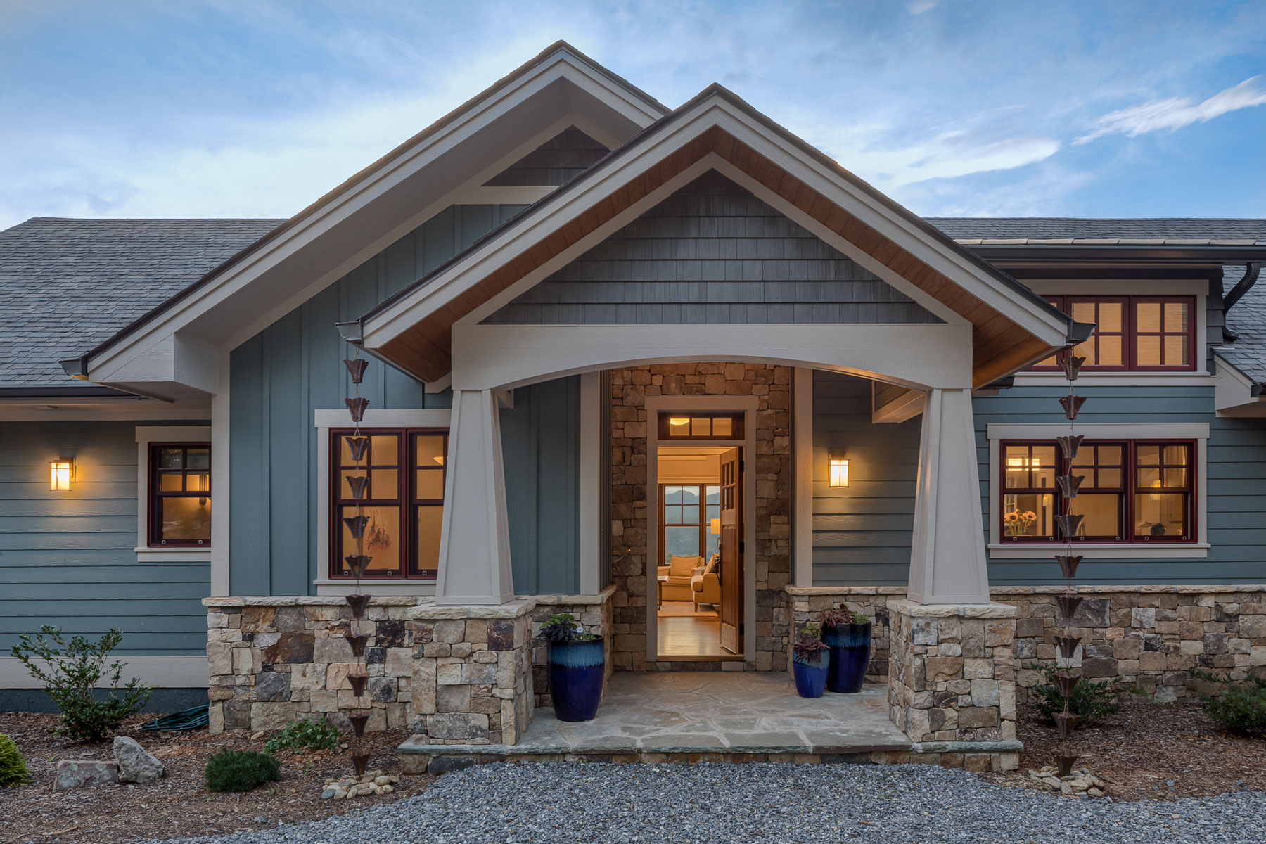 New Build, steep slope custom mountain home, traditional craftsman style