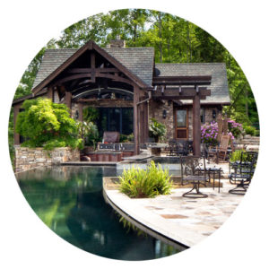 Western North Carolina Mountain Home Architects who designs outdoor living spaces: kitchens, lounge, dining