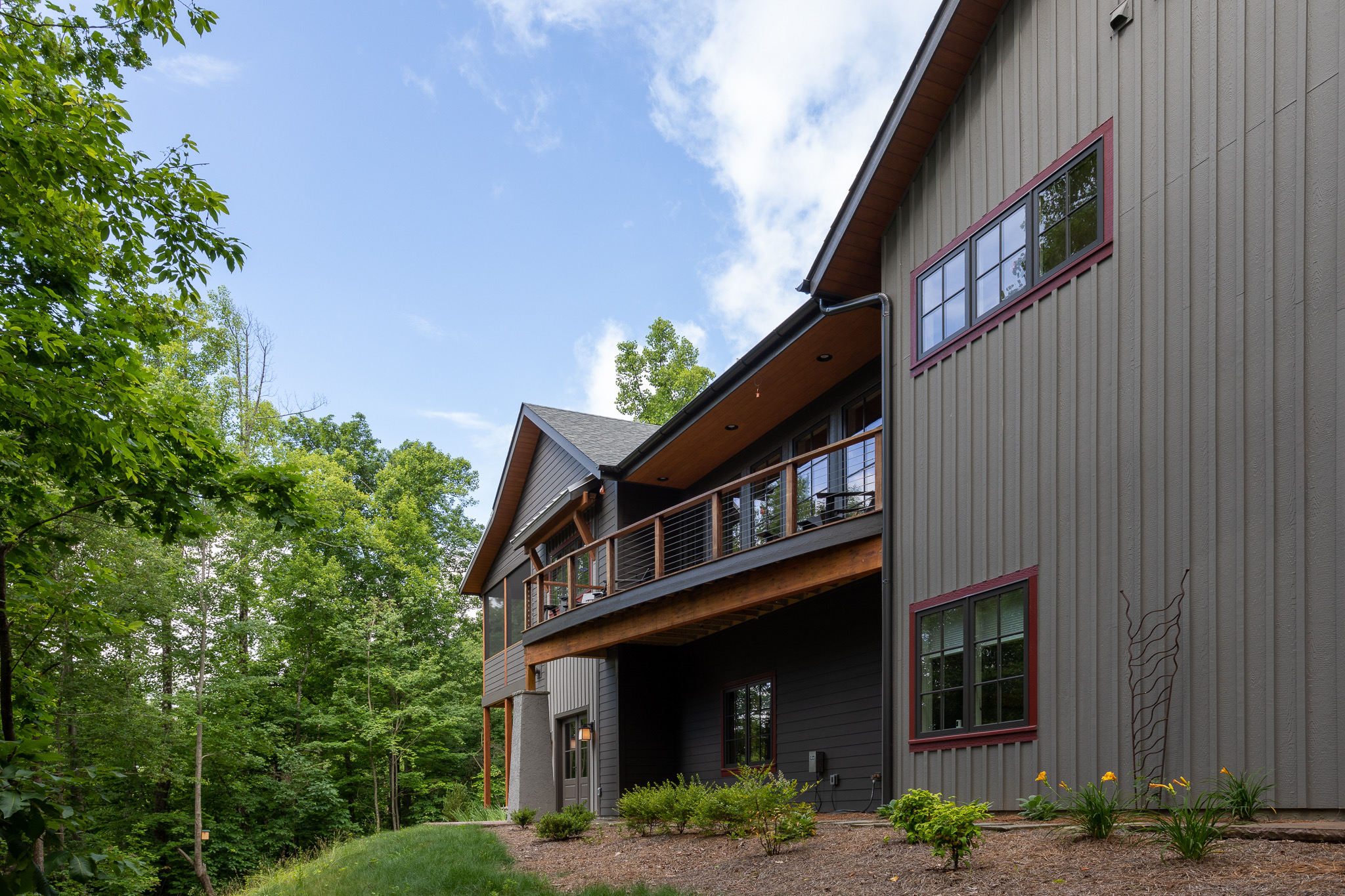 Rear elevation of mountain slope home