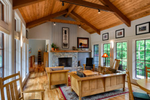 Craftsman styled mountain home with vaulted ceiling in Western North Carolina