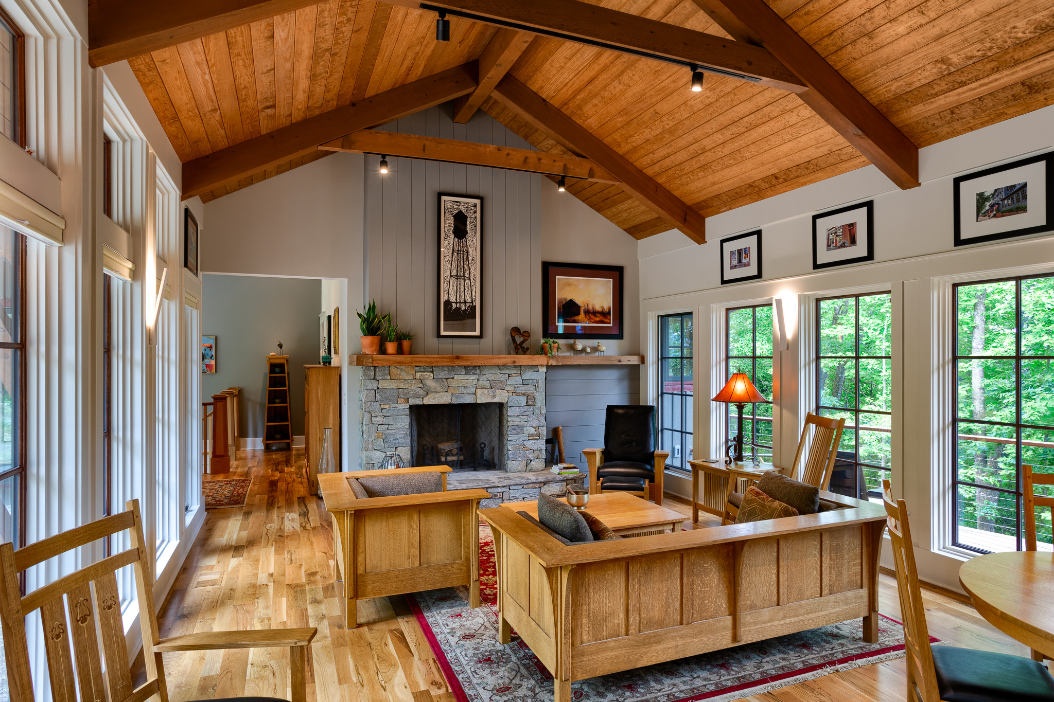 Craftsman styled mountain home with vaulted ceiling in Western North Carolina