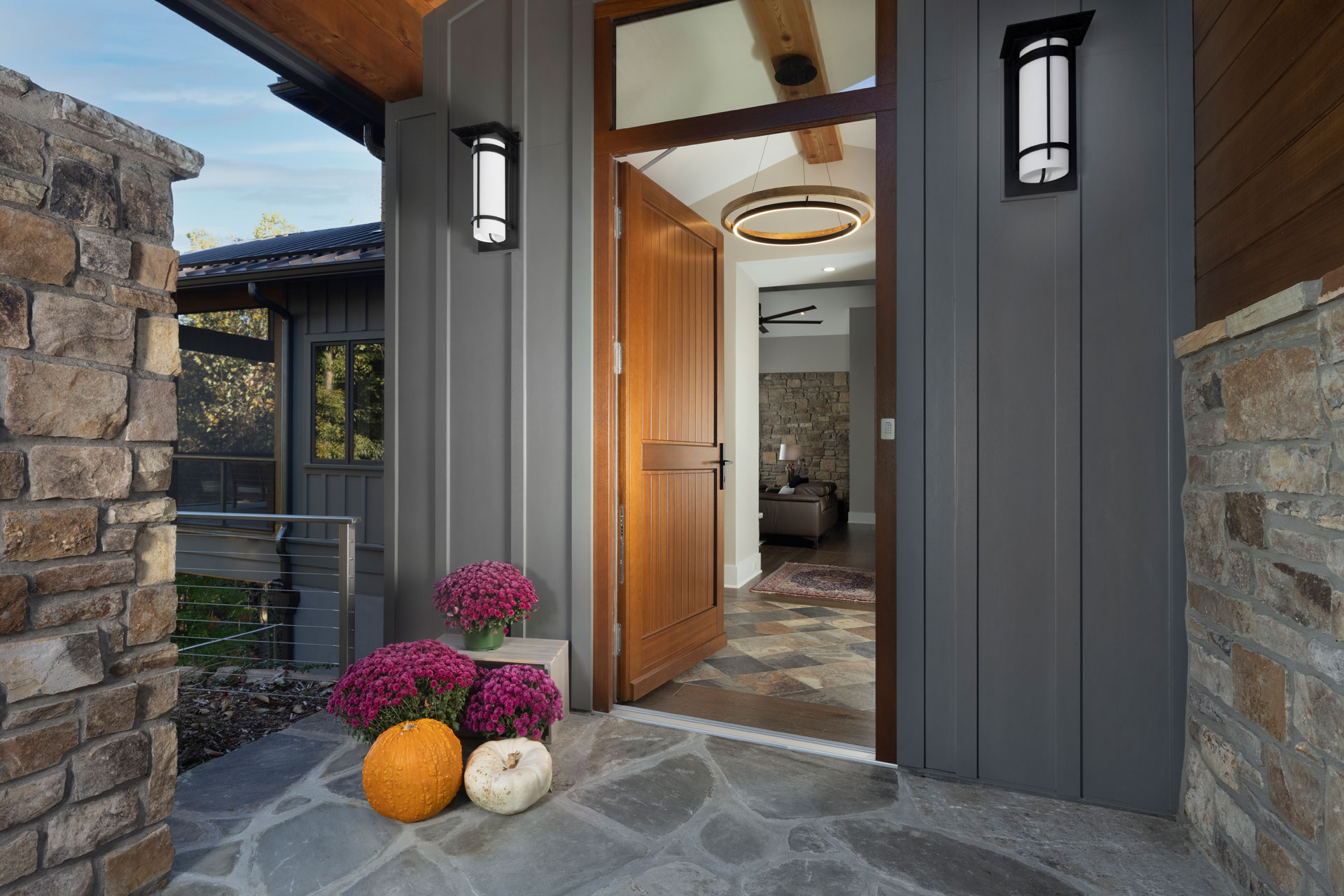 front-door-entry-modern-mountain-home-asheville