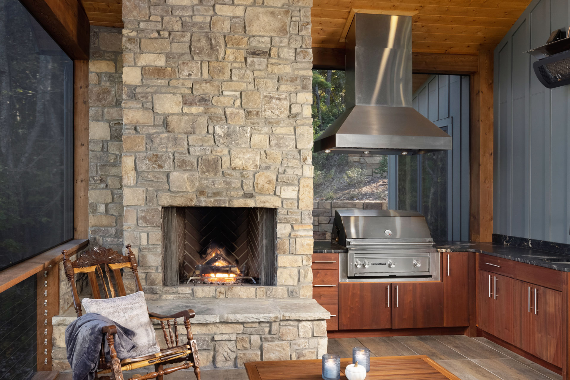 outdoor-kitchen-porch-stone-fireplace