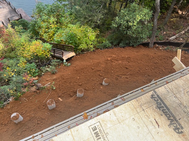 Pilings foundation for new deck system