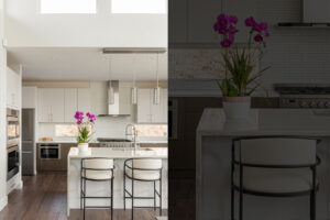 Clerestory windows let light into modern mountain kitchen