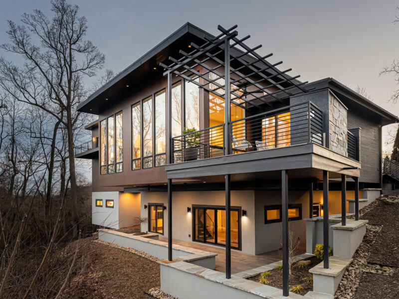 Whole house renovation of Asheville home. Rear elevation view.